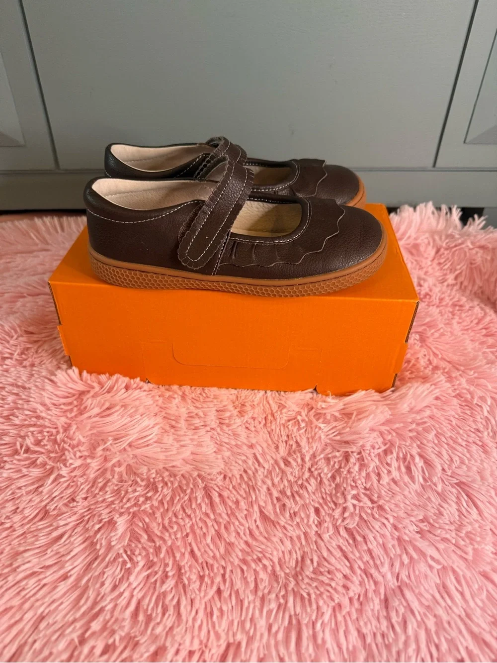 Livie & Luca Girls' Dark Brown Leather Mary Janes